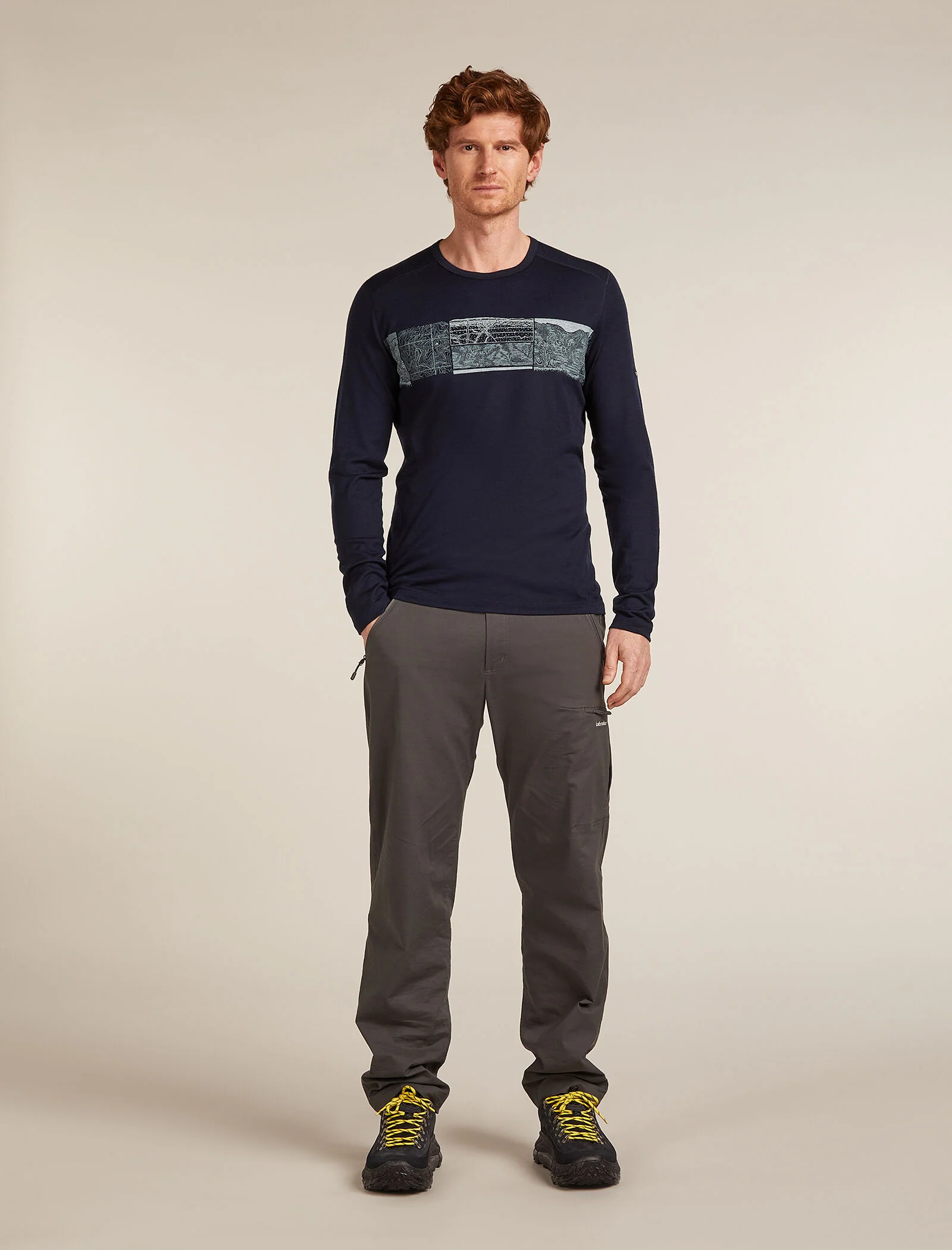 Men’s Merino 200 Oasis Long Sleeve Crew Thermal Top Elevation Line - Image 3