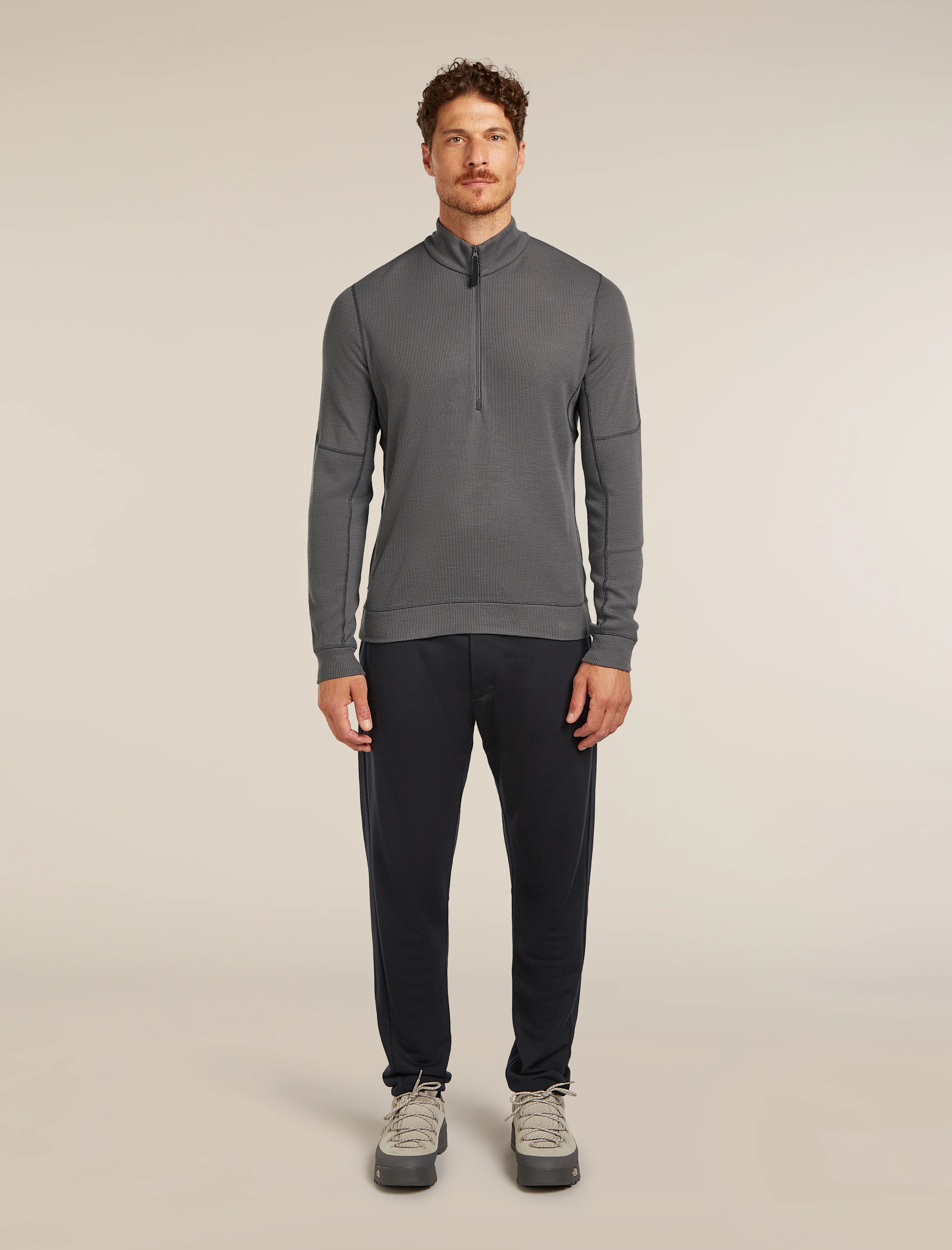 Men’s Merino 260 Waffle Knit Wander Long Sleeve Half Zip - Image 3