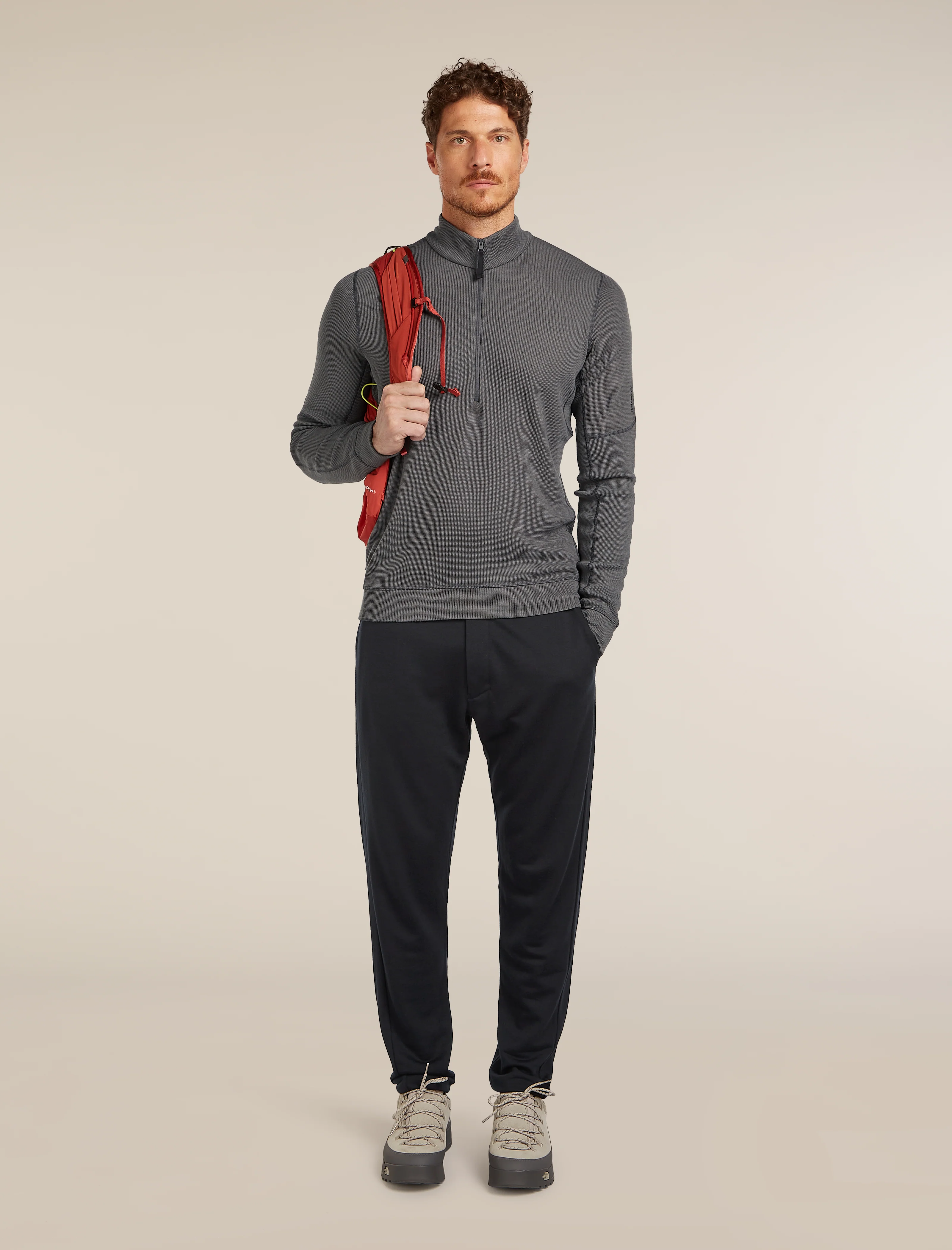 Men’s Merino 260 Waffle Knit Wander Long Sleeve Half Zip - Image 4