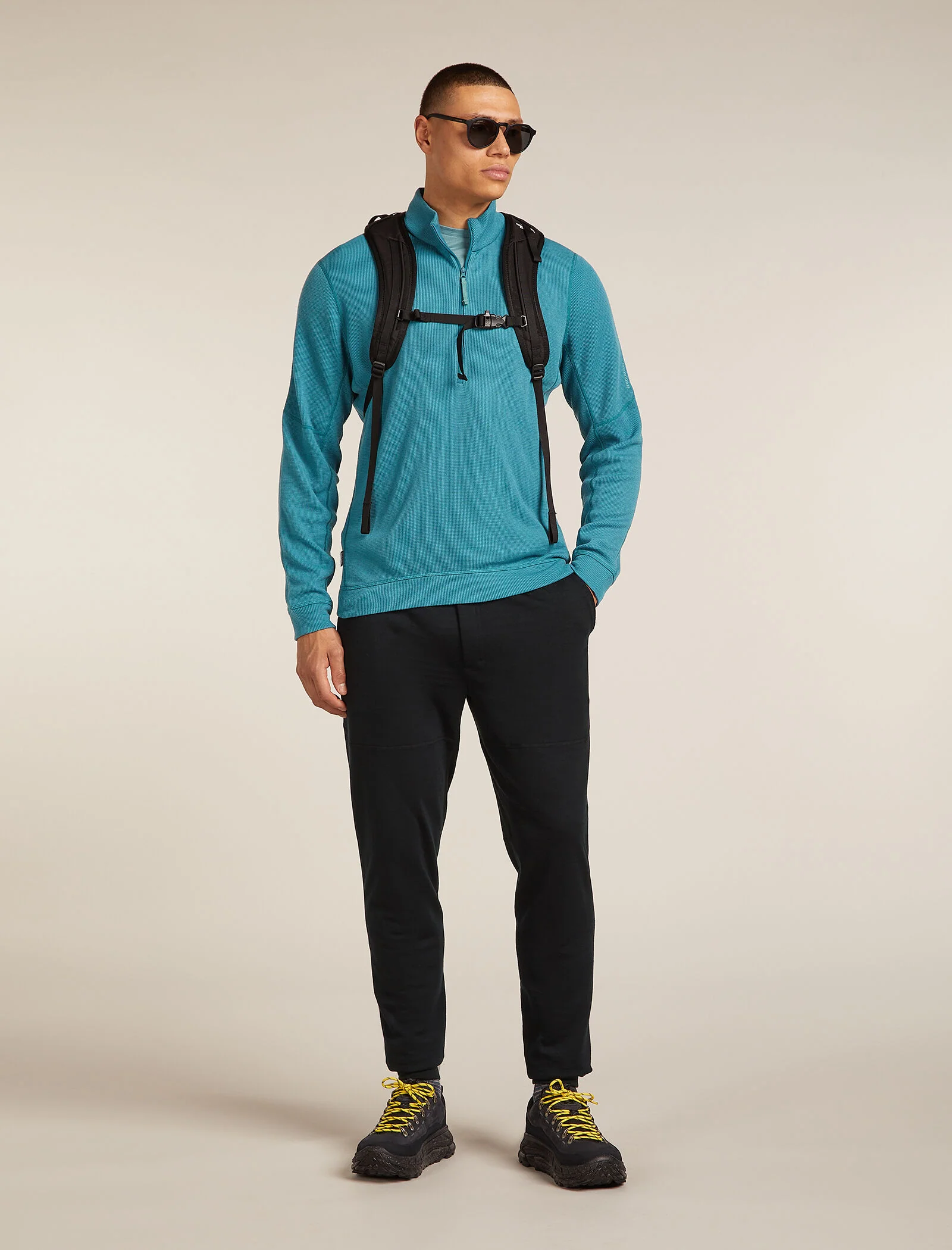 Men’s Merino 260 Waffle Knit Wander Long Sleeve Half Zip - Image 4