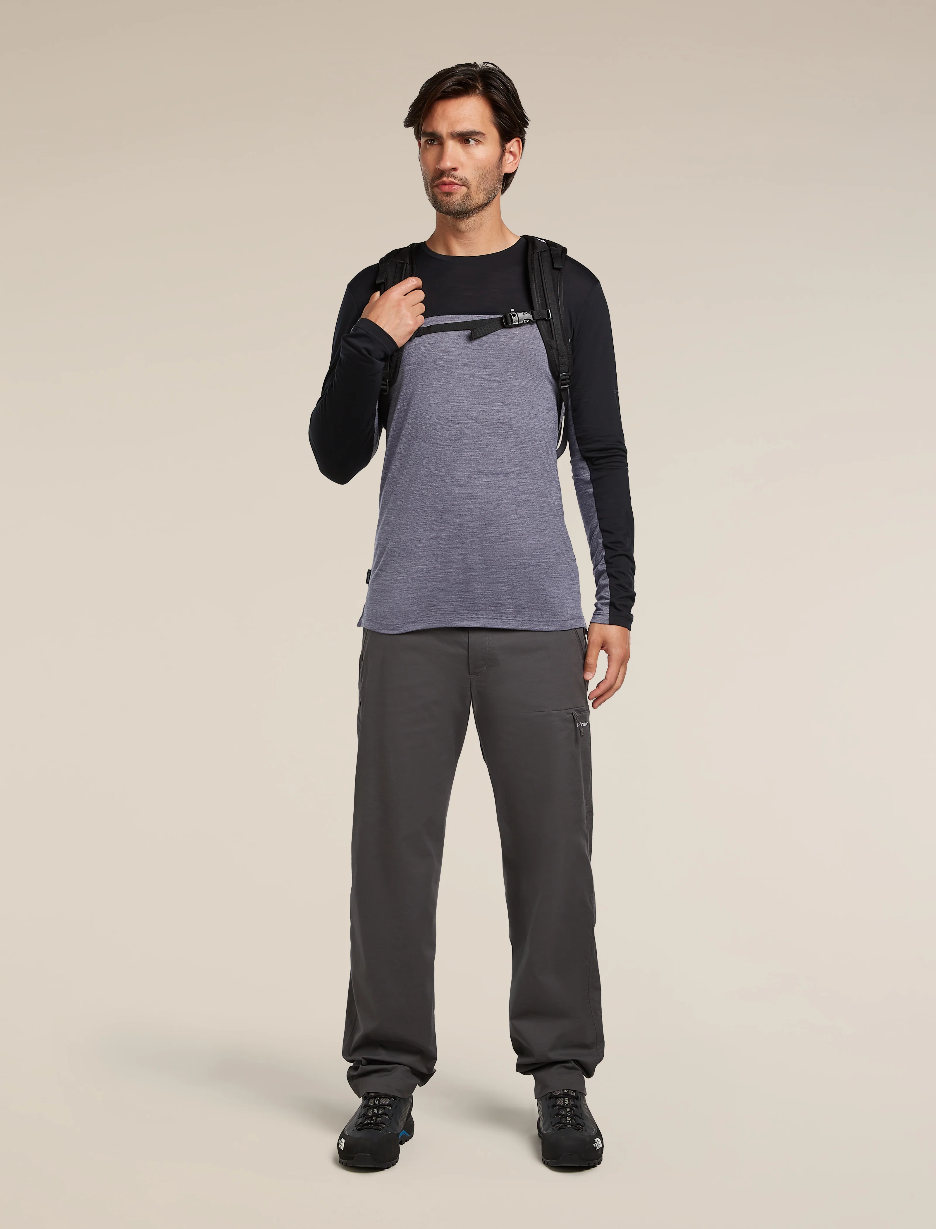 Men’s Merino Blend 125 Cool-Lite™ Sphere Long Sleeve T-Shirt Colour Block - Image 4