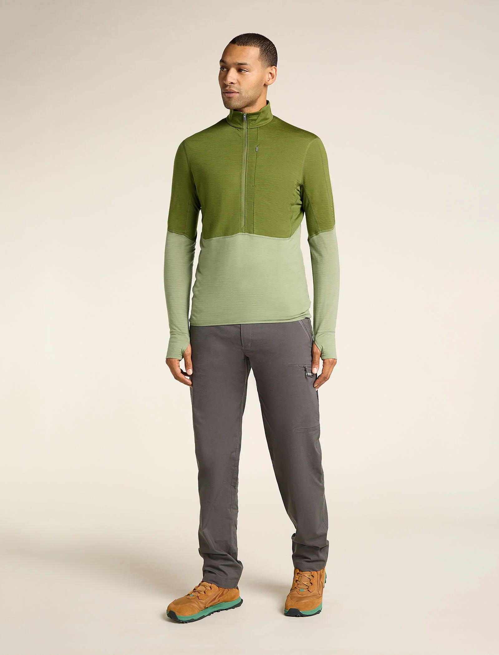 Men’s Merino Blend 200 Realfleece™ Descender Long Sleeve Half Zip Top - Image 3