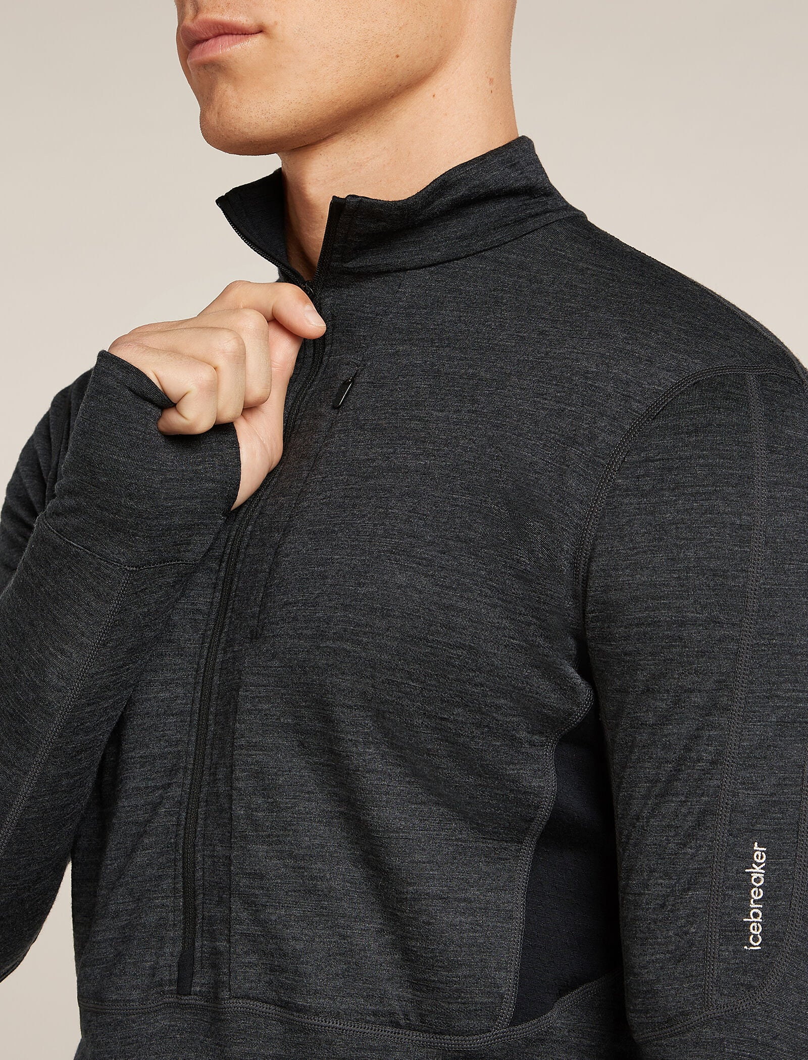 Men’s Merino Blend 200 Realfleece™ Descender Long Sleeve Half Zip Top - Image 6