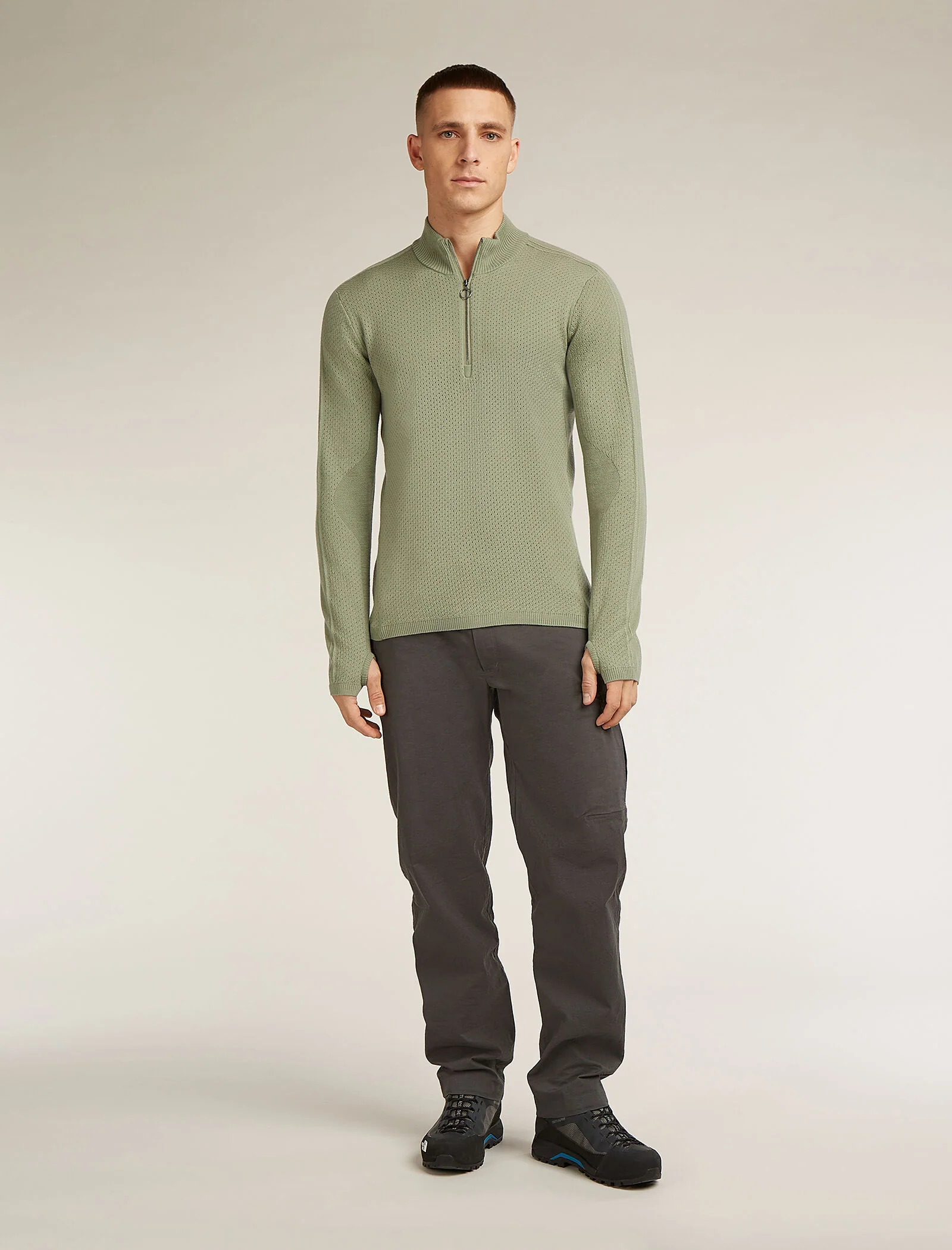 Men’s Merino icebreaker Anniversary Original Long Sleeve Half Zip Top - Image 3