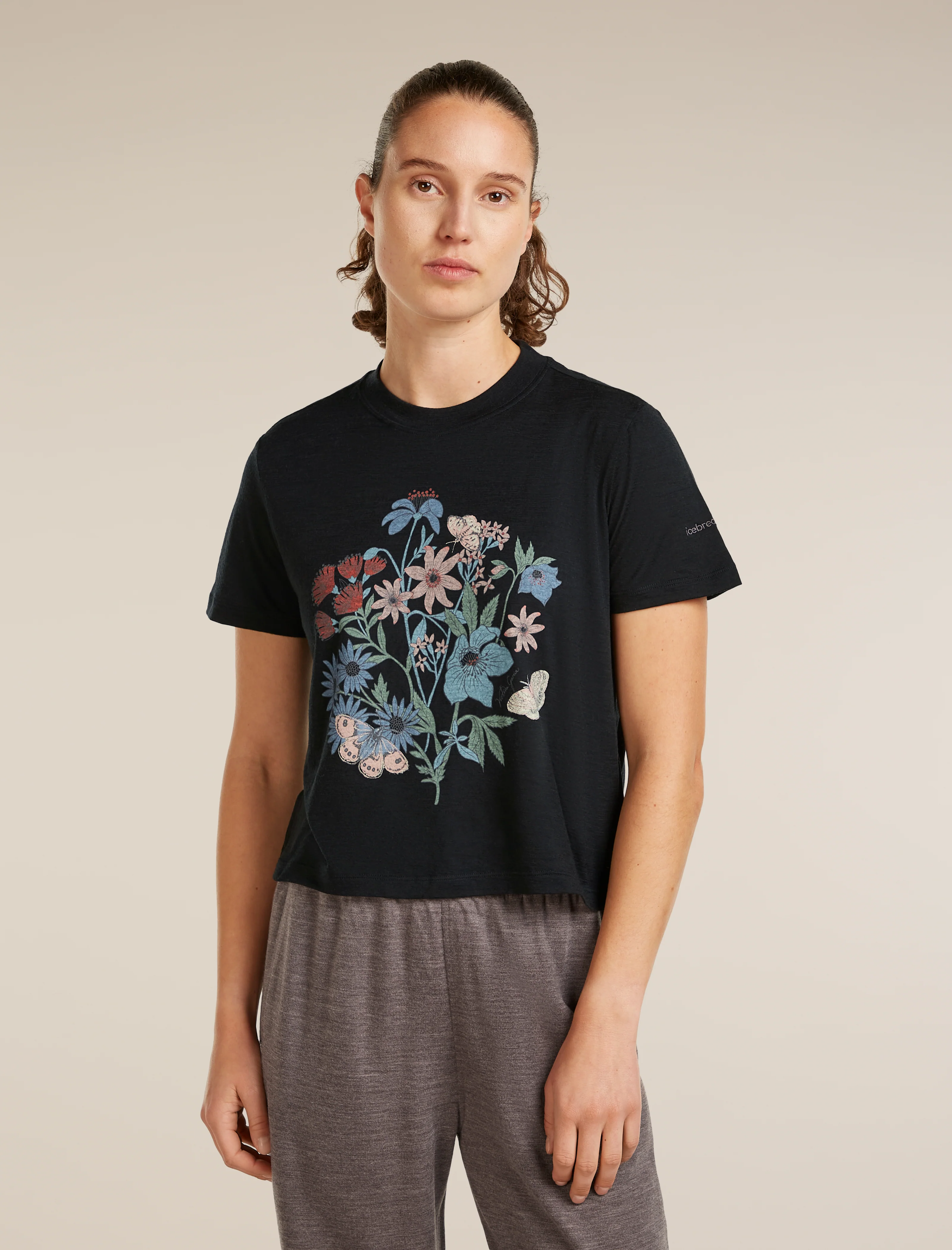 Women’s Merino 150 Tech Lite Short Sleeve Crop T-Shirt NZ Flora