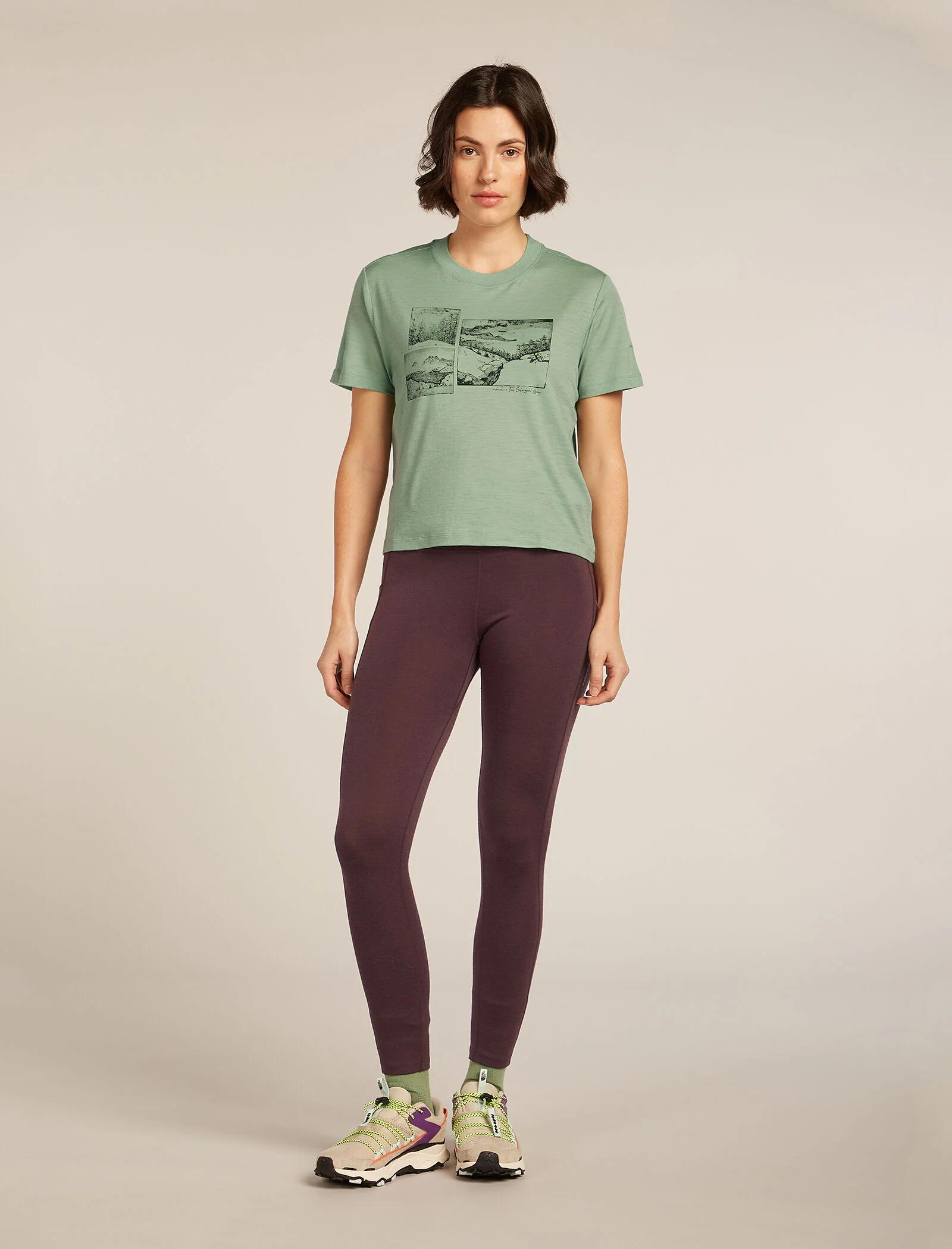 Women’s Merino 150 Tech Lite Short Sleeve Crop T-Shirt The Climb - Image 3