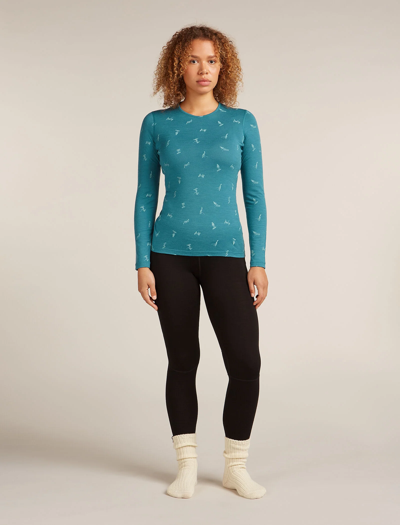 Women’s Merino 200 Oasis Long Sleeve Crew Thermal Top Snow Day - Image 8