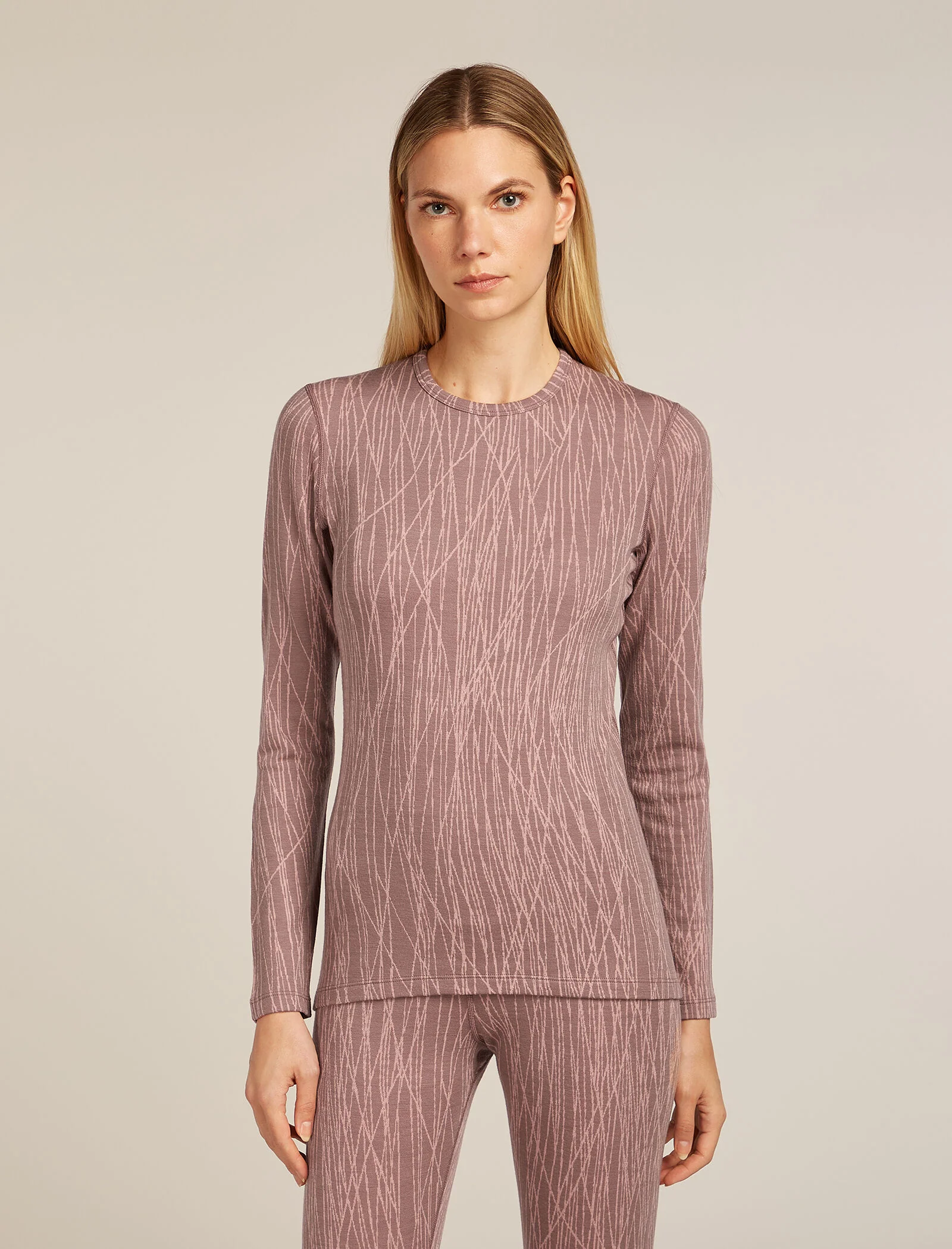 Women’s Merino 260 Tech Vertex Long Sleeve Crew Thermal Top Delta Lines