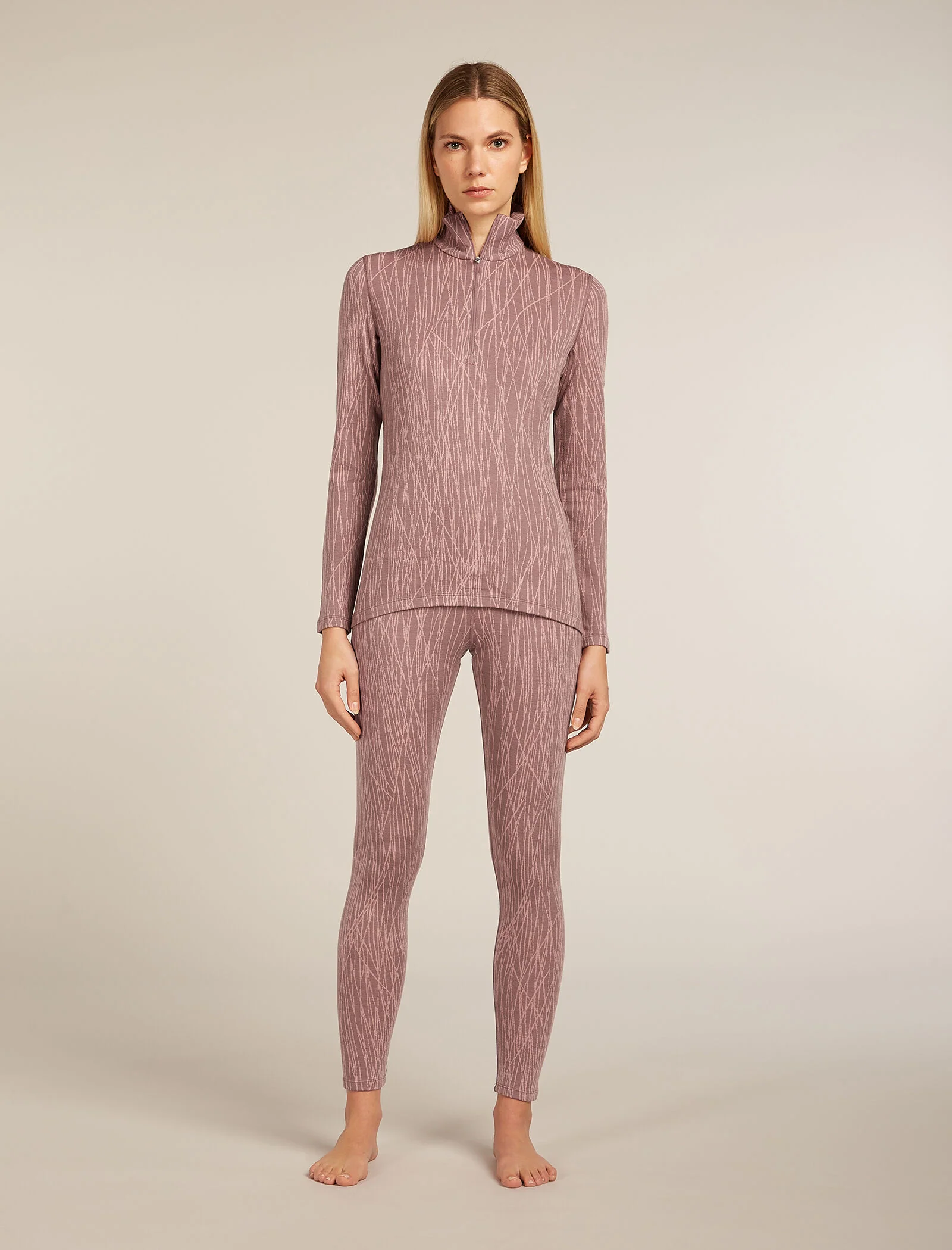 Women’s Merino 260 Tech Vertex Long Sleeve Half Zip Thermal Top Delta Lines - Image 3