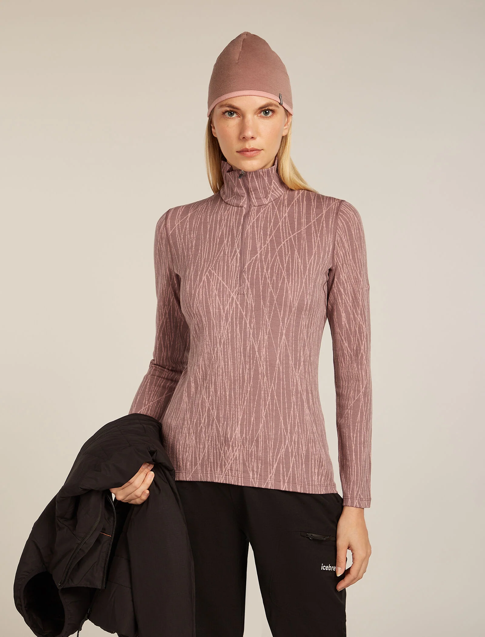 Women’s Merino 260 Tech Vertex Long Sleeve Half Zip Thermal Top Delta Lines - Image 4