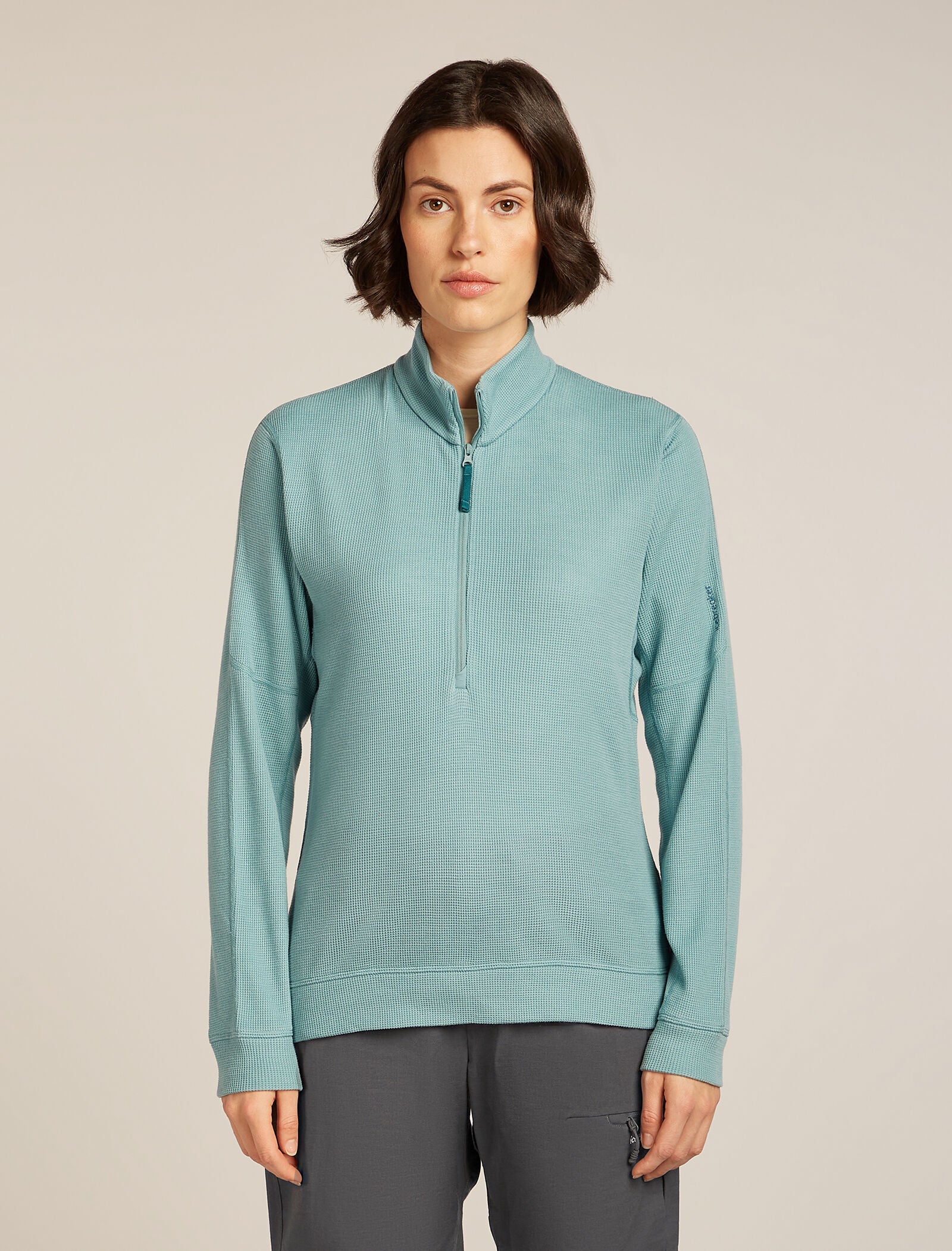 Women’s Merino 260 Waffle Knit Wander Long Sleeve Half Zip Top