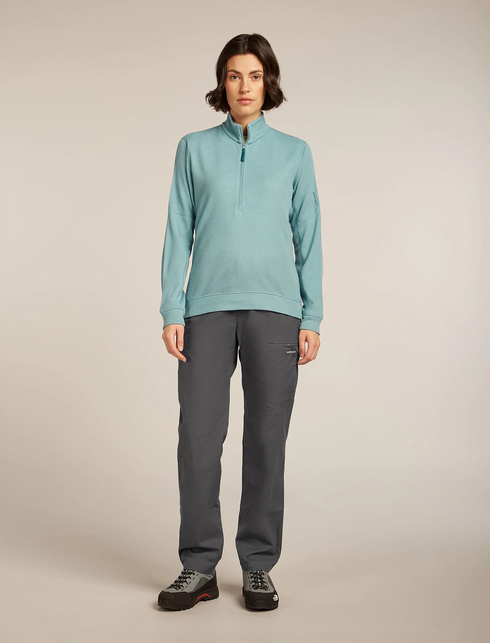 Women’s Merino 260 Waffle Knit Wander Long Sleeve Half Zip Top - Image 3
