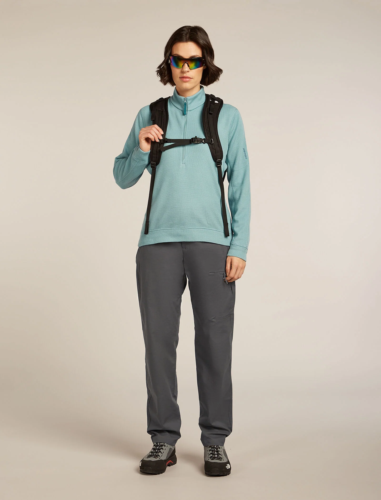 Women’s Merino 260 Waffle Knit Wander Long Sleeve Half Zip Top - Image 4