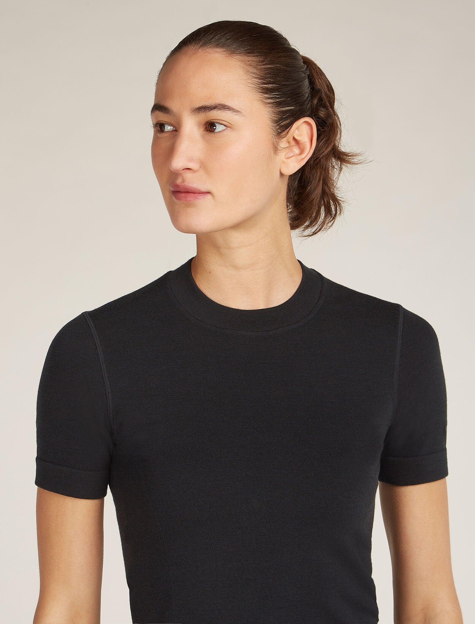 Women’s Merino Blend 260 Seamless Rib Short Sleeve Mock Neck Thermal Top - Image 6