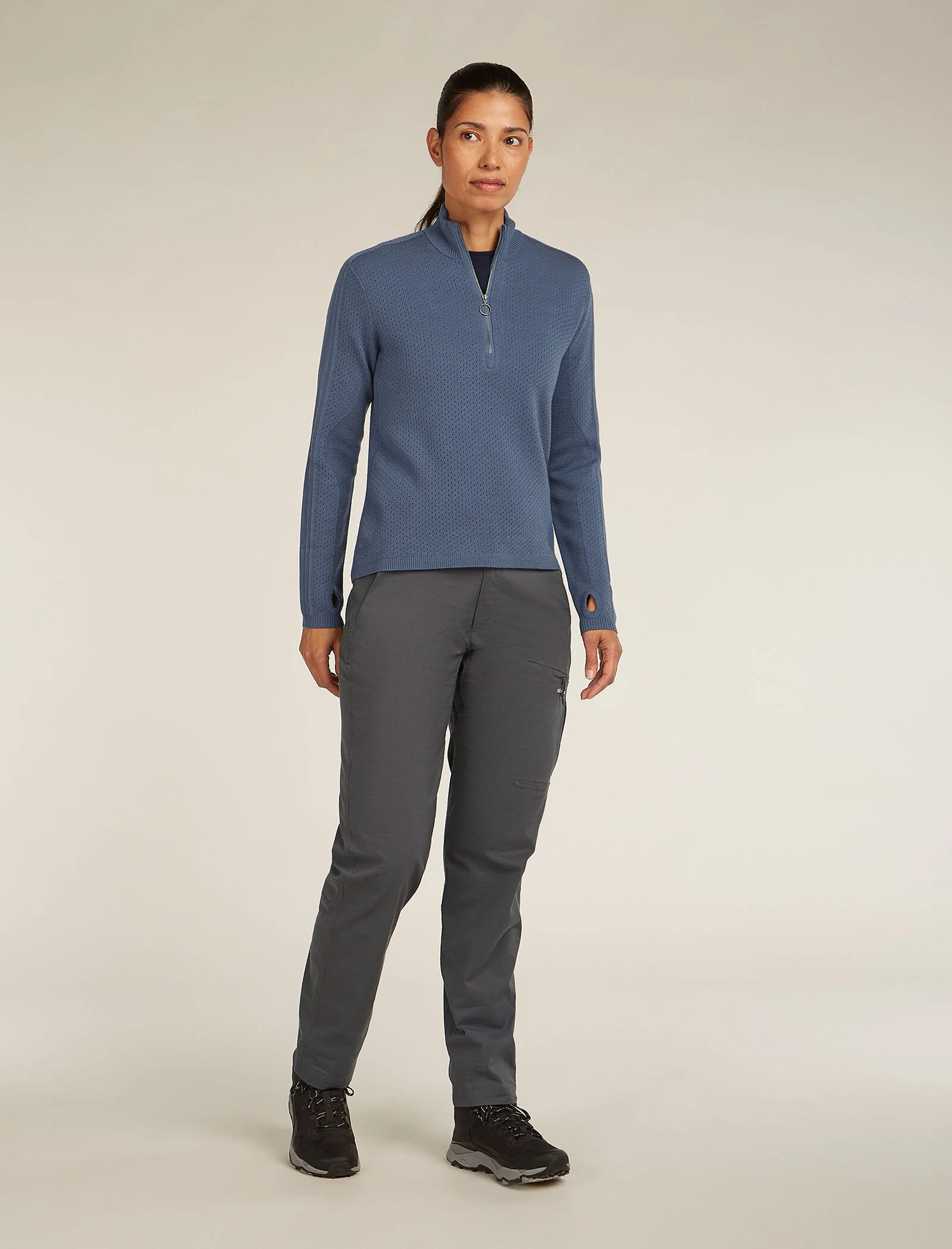 Women’s Merino icebreaker Anniversary Original Long Sleeve Half Zip Top - Image 3