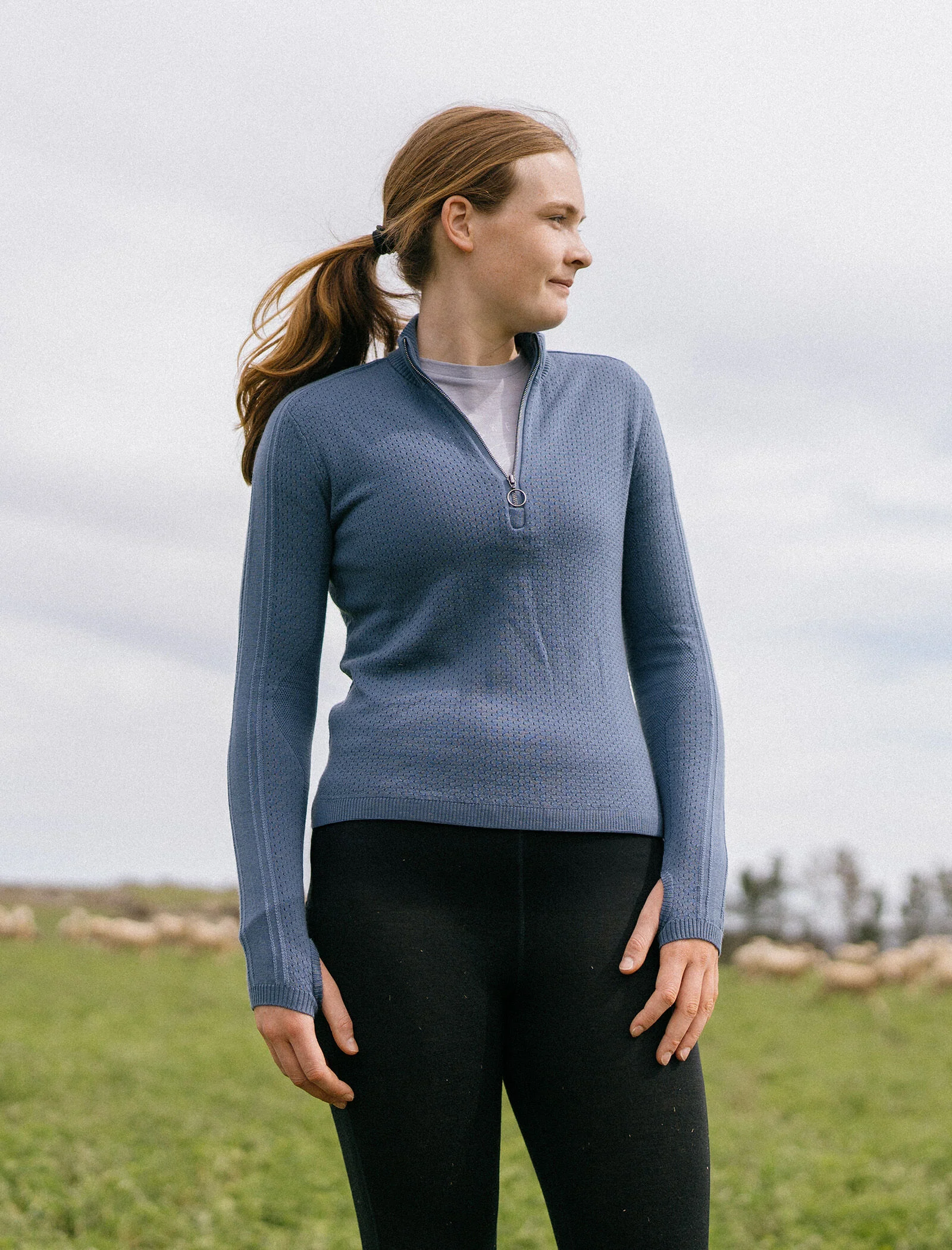Women’s Merino icebreaker Anniversary Original Long Sleeve Half Zip Top - Image 5